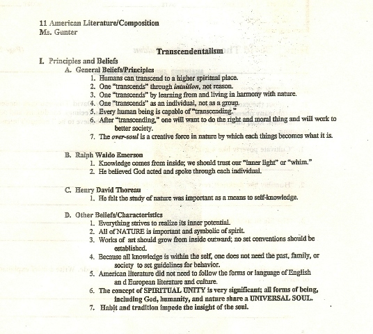 transcendentalismnotes